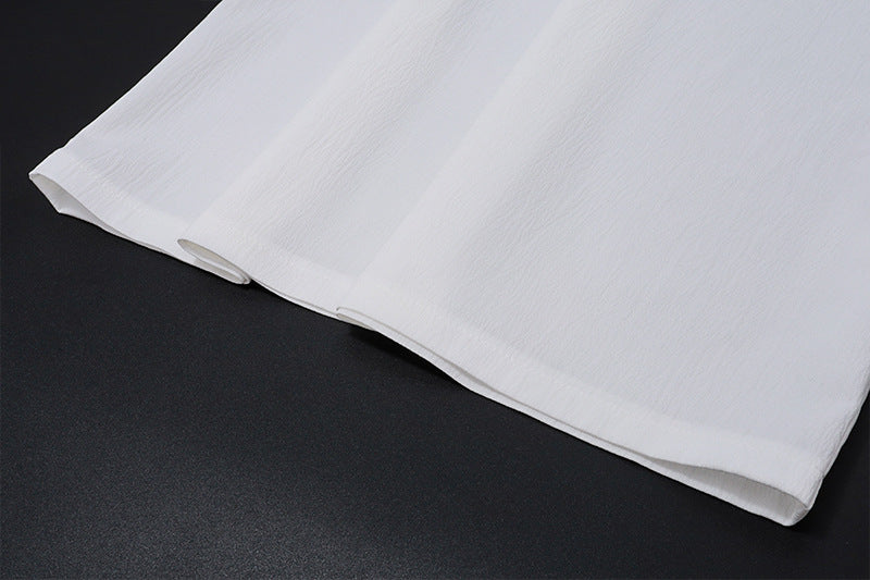 Women sexy V-neck Halter Neck Top and slit skirt two-piece set 17