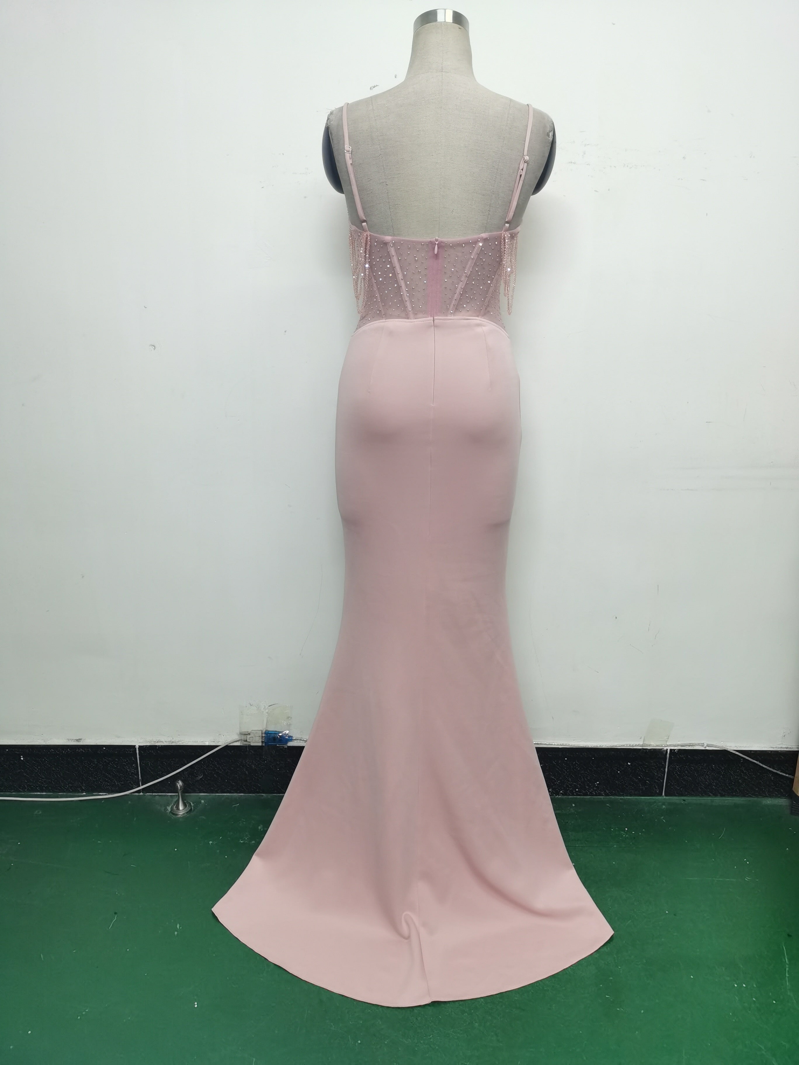 Gradient Sequins High Slit Slash Shoulder Sexy Evening Dress 30