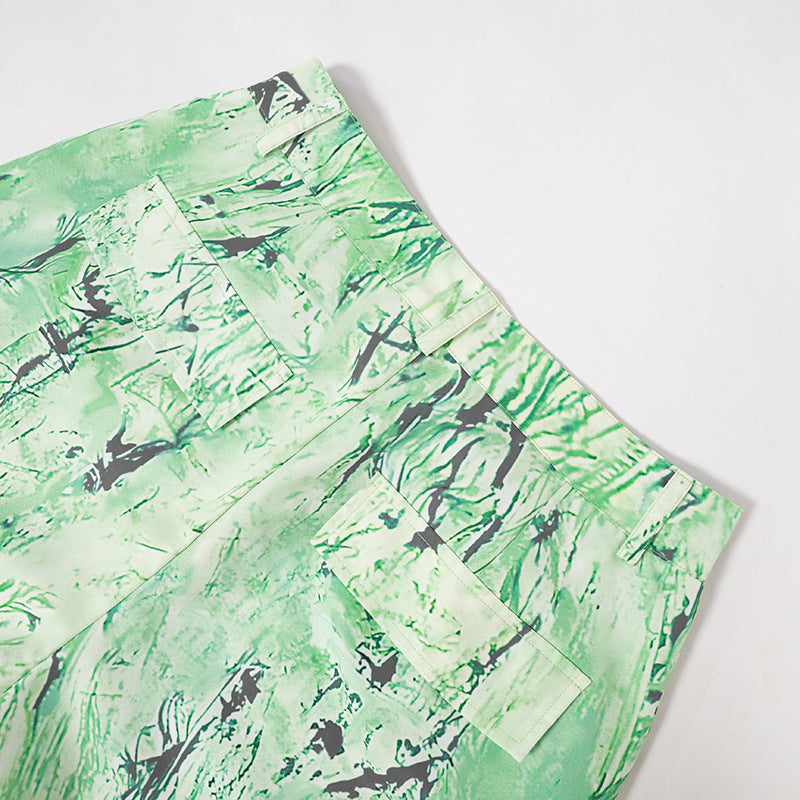 Women's Autumn And Winter Fashion Street Print Multi-Pocket Cargo Pants Casual Trousers 19