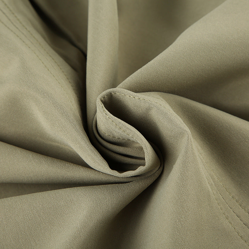 Women Lace-Up Contrast Pocket Patchwork Cargo Skirt 18