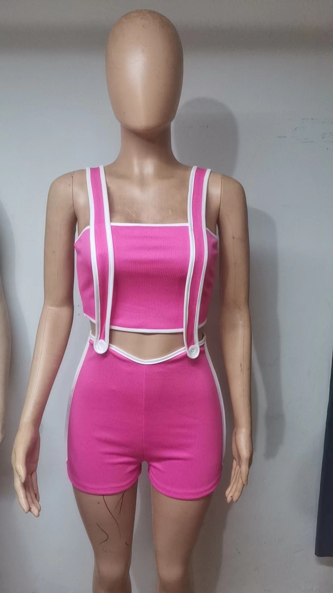 Women Sexy Top and Bib Two-Piece Set 12