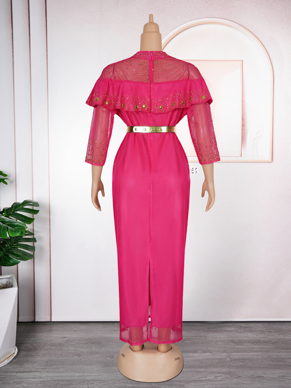 Plus Size Women African Beaded Bodycon dress 11