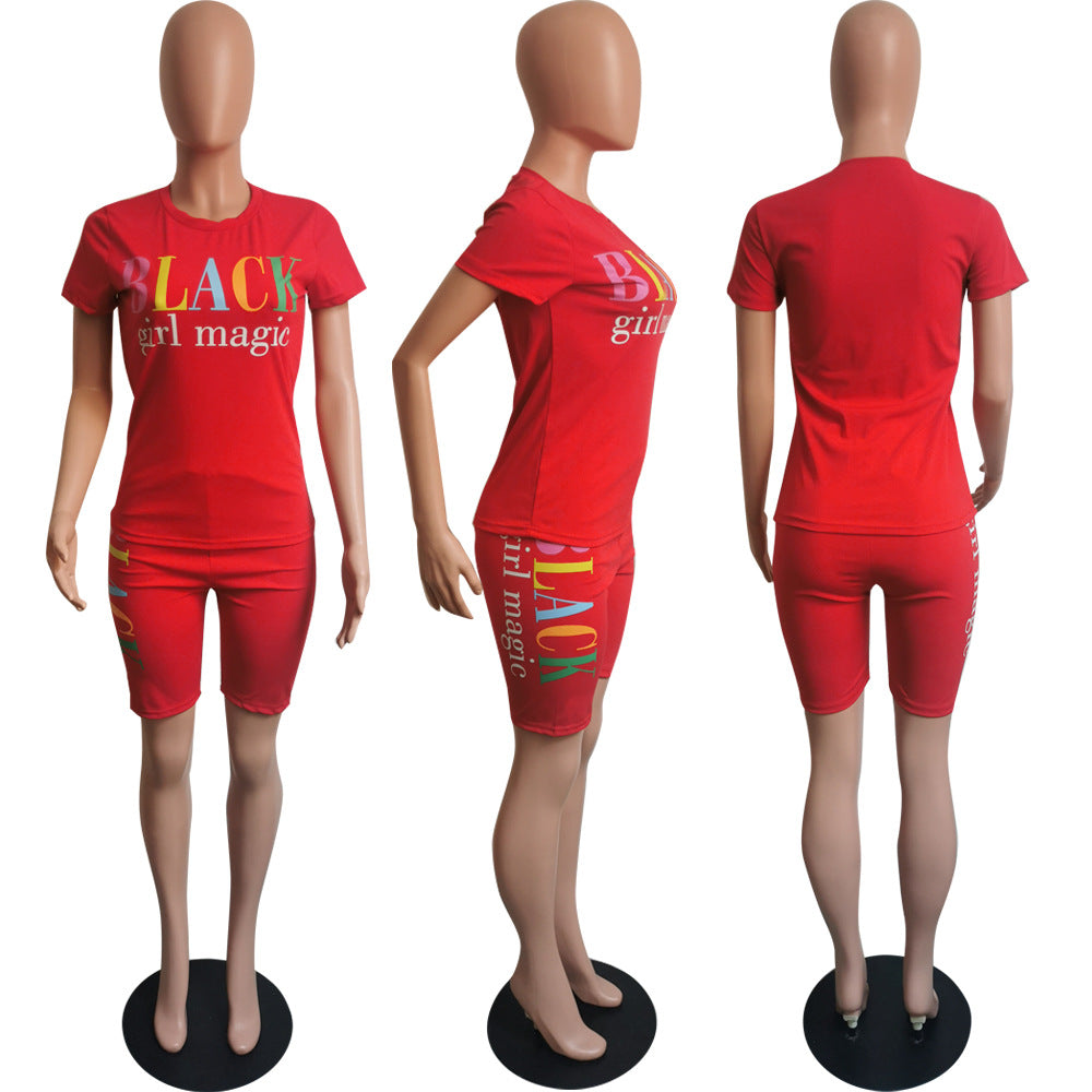 Summer fashionable solid color two-piece fashion casual shorts set 33