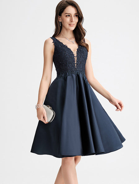 Lace Patchwork A-Line Formal Party Dress 6
