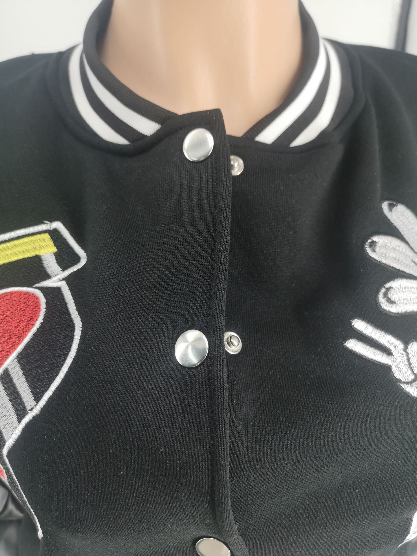 Women's Fashion Casual Jackets Embroidered Baseball Coats 21