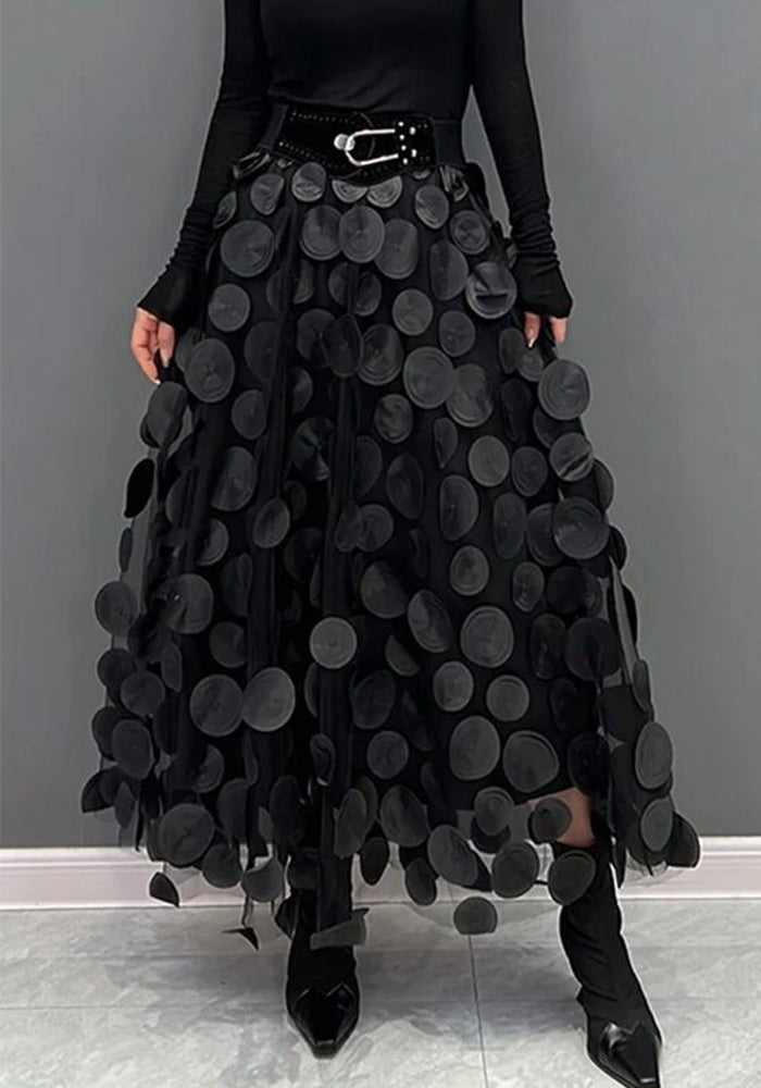 Women Retro Polka Dot Mesh Skirt