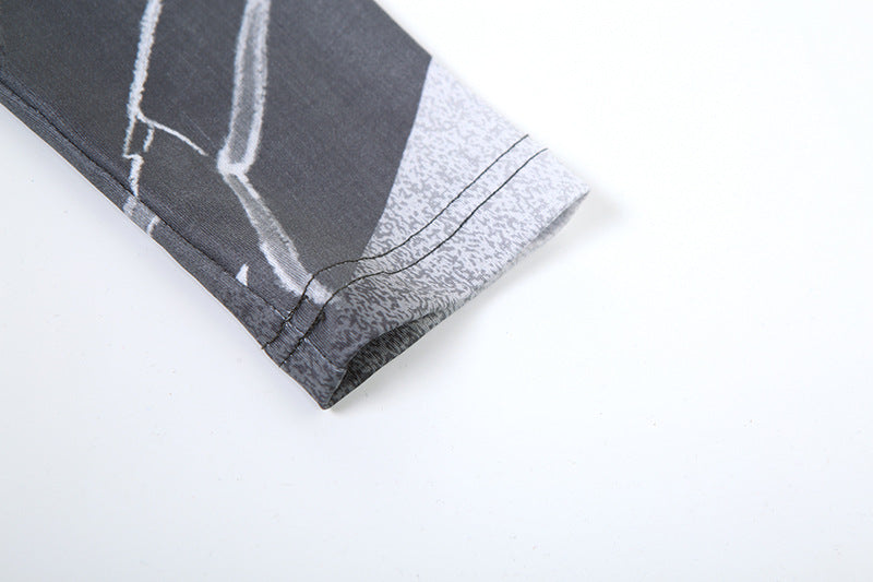 Spring Summer Women's Print High Neck Bodycon Dress 10