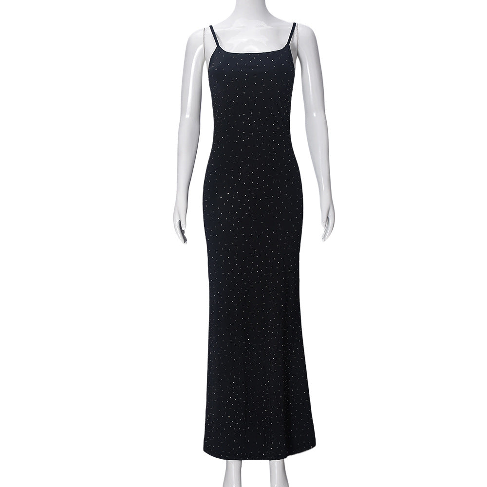 Summer Slimming Low Back Beaded Strap Dress for Women 7