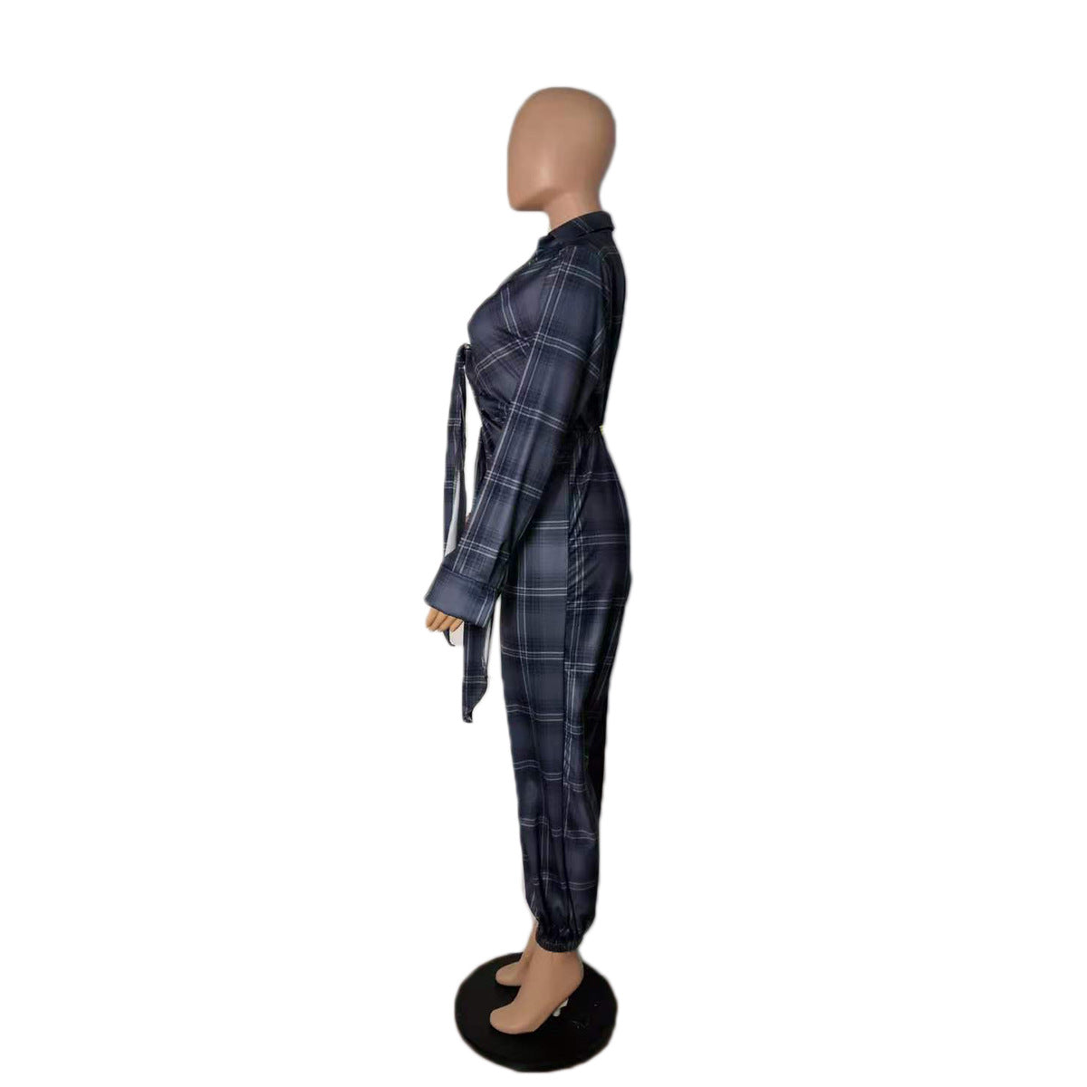 Women's Tie Dye Check Sexy Loose Jumpsuit 13