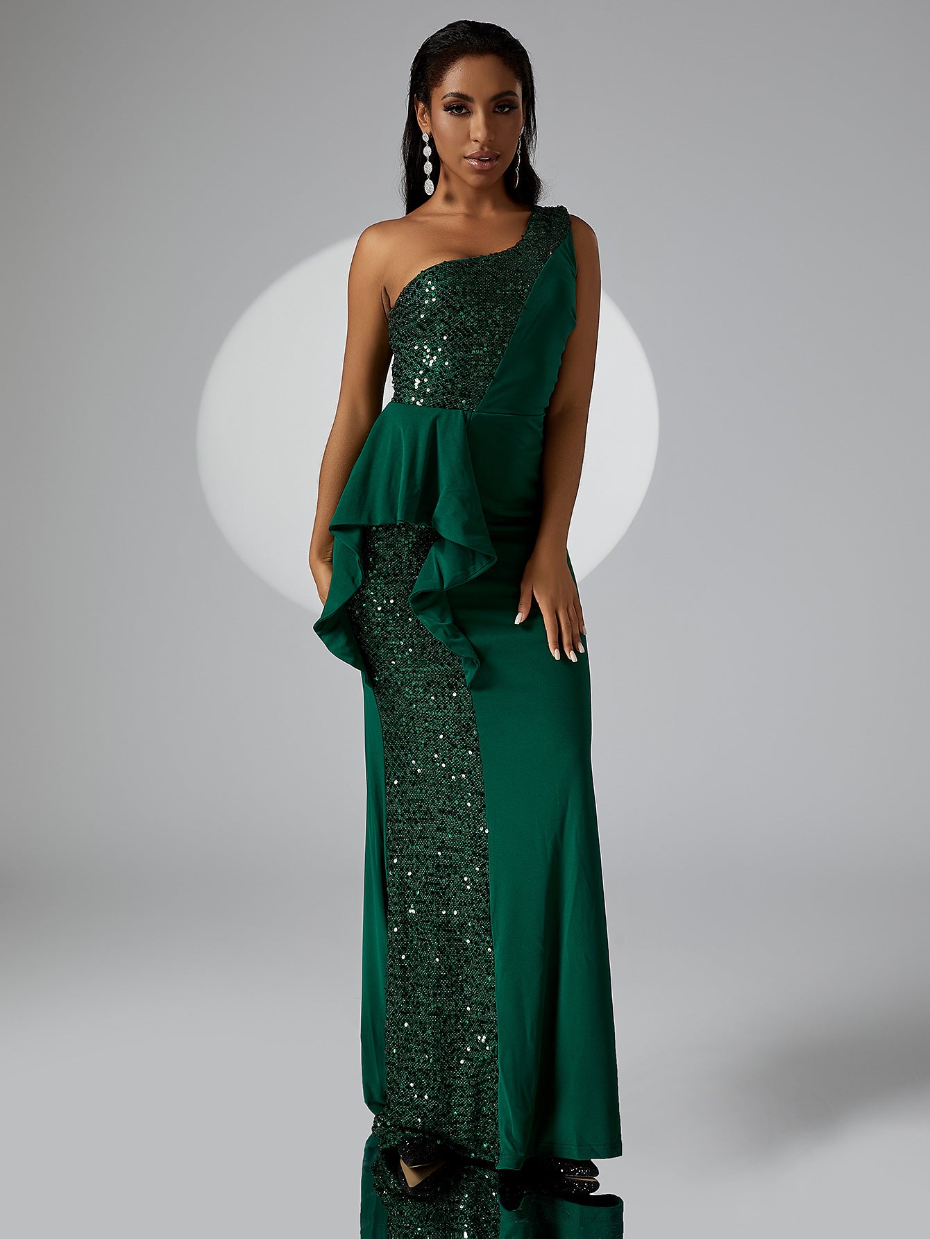 Women One Shoulder Sleeveless Bodycon Dress Evening Dress 12