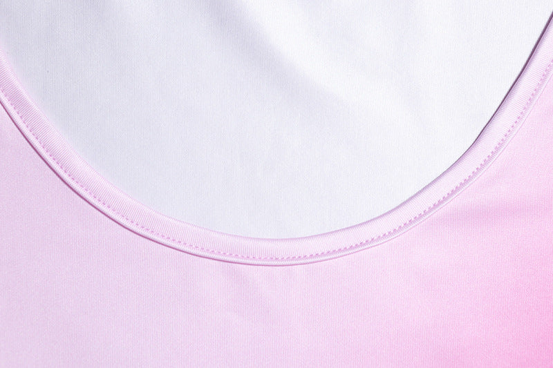 Sexy Round Neck Gradient Print Long Sleeve Slim Bodycon Women Dress 14