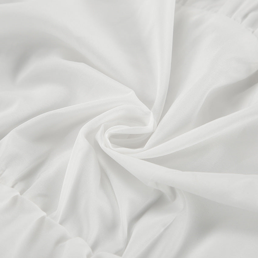 Chiffon White High-Waist A-Line Pleated Casual Skirt Autumn Fashion Short Skirt 10