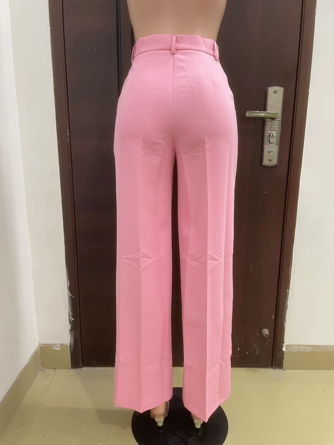 Women's Spring Autumn Winter High Waist Straight Wide Leg Casual Pants 12