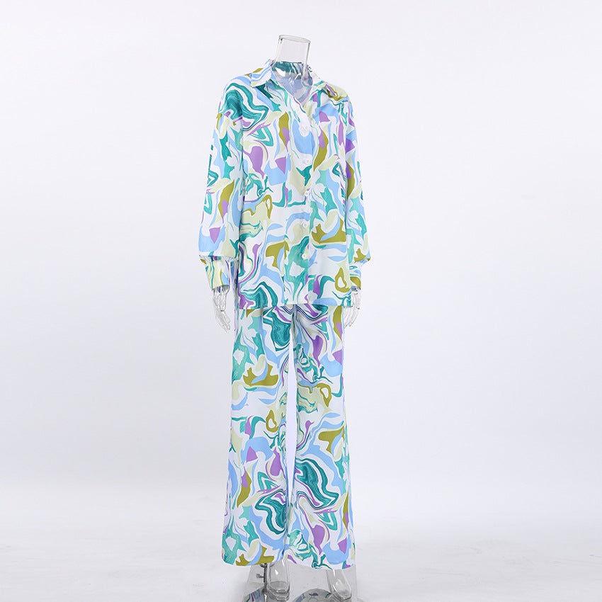 Autumn and winter fashion print suit street trend Career Chic women's two-piece suit 9