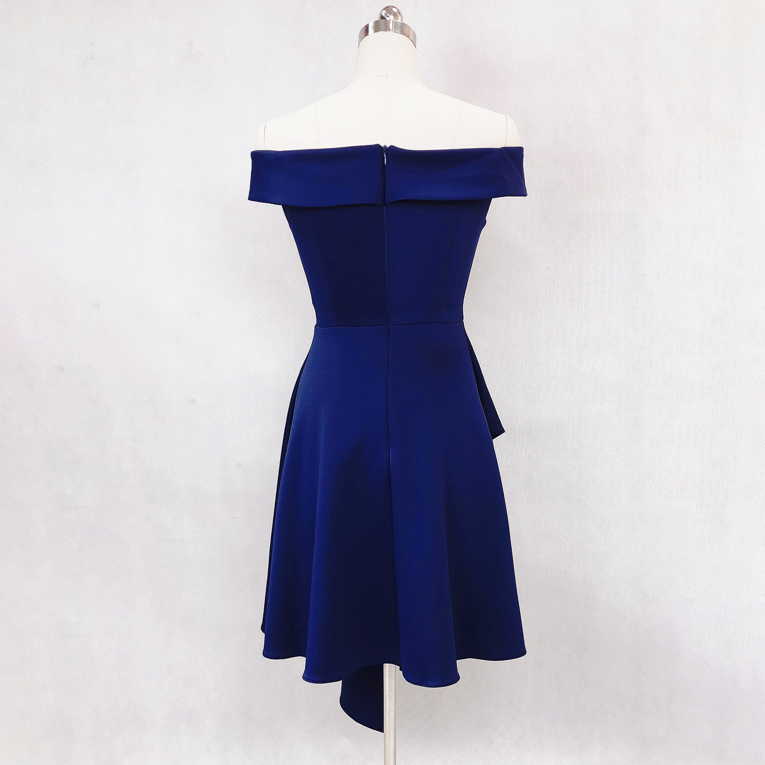 Evening Dress Winter Short Formal Party Dress Women'S Fashion Off Shoulder Solid Irregular Bridesmaid Dress 25