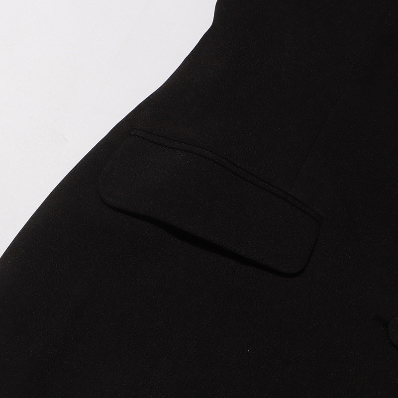 Off-Shoulder Strap Top High-Waist Pleated Skirt Two Piece Set 23