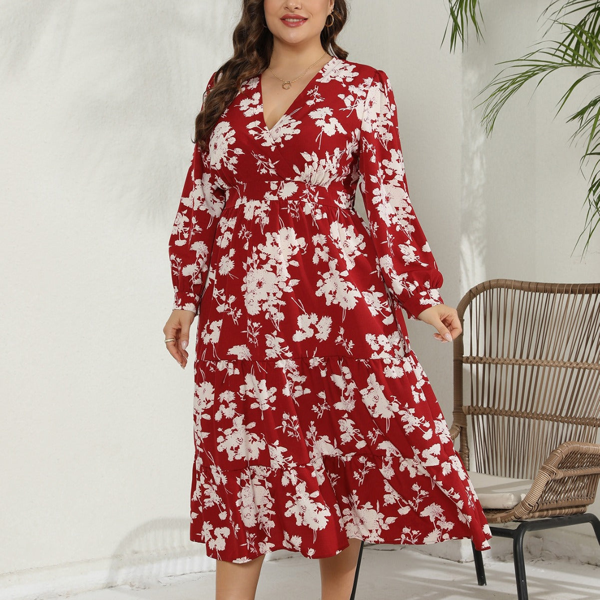 Plus Size Women Long Sleeve Dresses 4