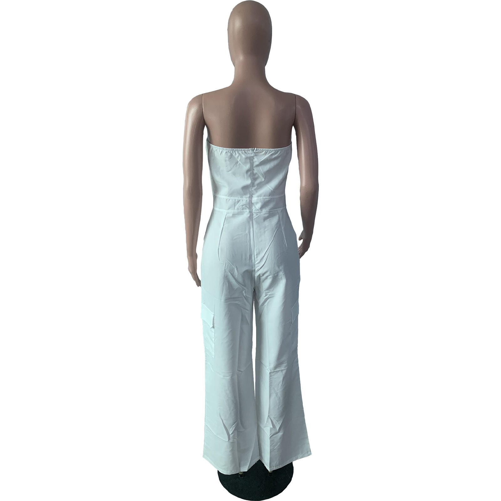 Women Strapless Cargo Pocket Sleeveless Jumpsuit 8