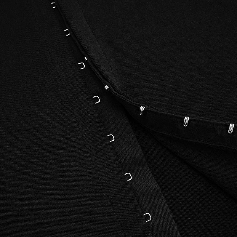 Women's Autumn Winter Round Neck Buttons Slim Waist Long Sleeve Top Shorts Set 21