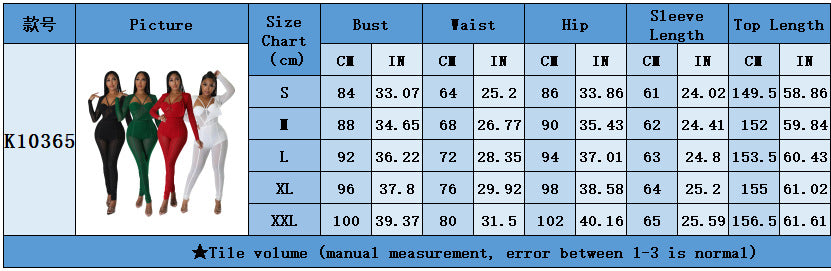 Women Sexy See-Through V-Neck Jumpsuit 16