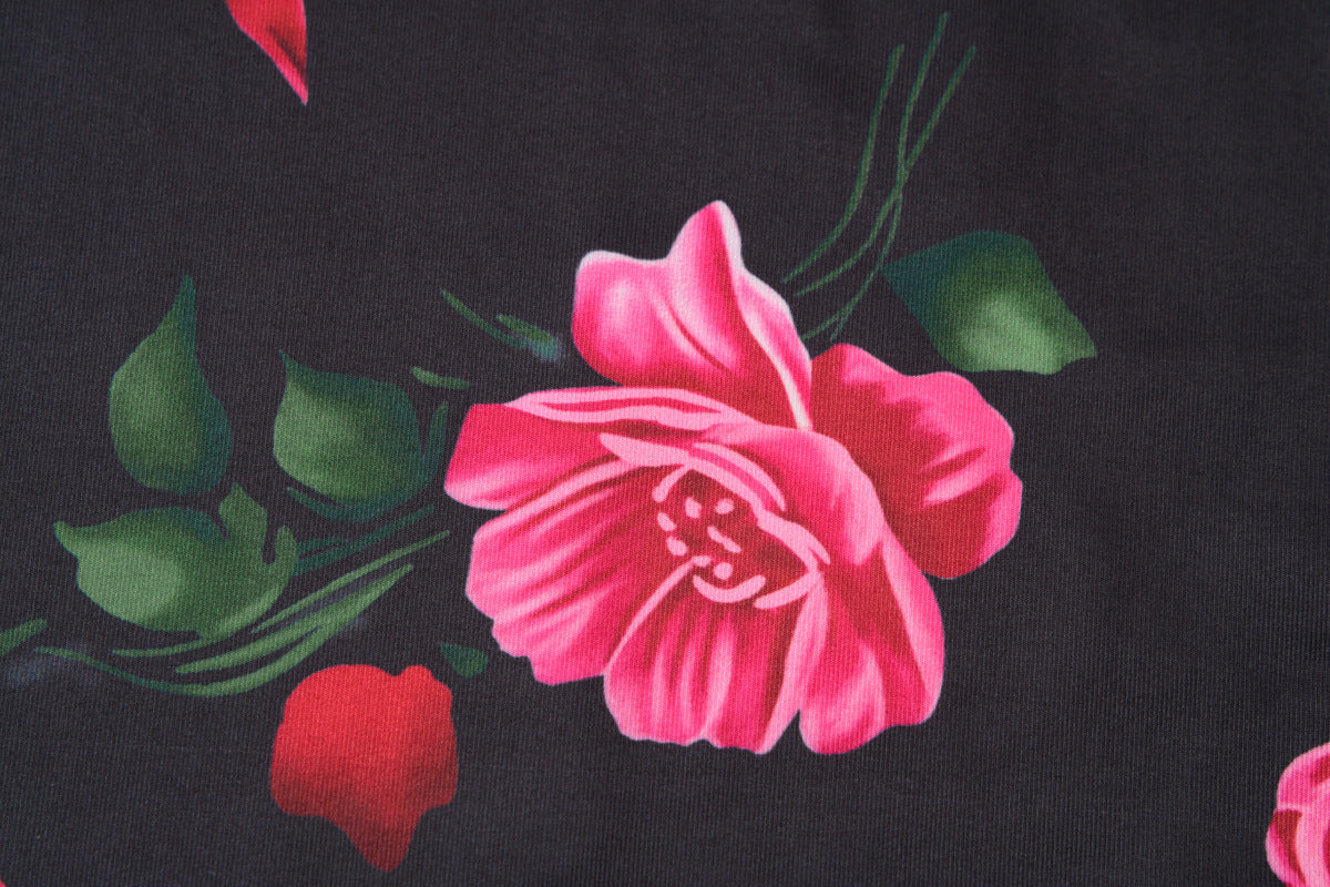 Women Spring Flower Print Sexy Backless Lace-Up Dress 12