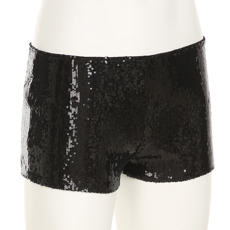 Spring Women's Leopard Print Sequins High Waist Tight Fitting Sexy Shorts Women 26