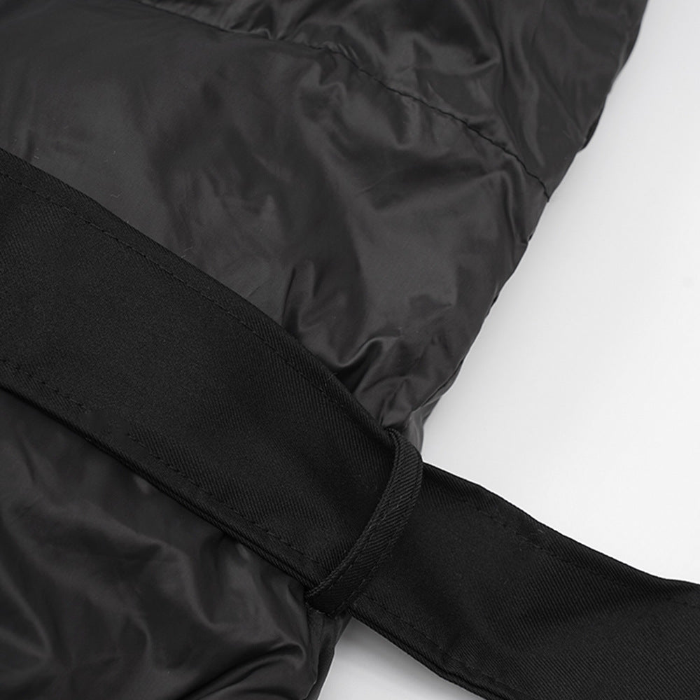 Winter Belt Slim Waist Patchwork Puffy Coat 15