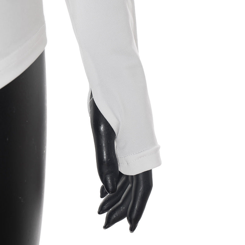 Women Autumn/Winter Stand Collar Zippered Top Shorts with Three-Piece Knee Pads 29