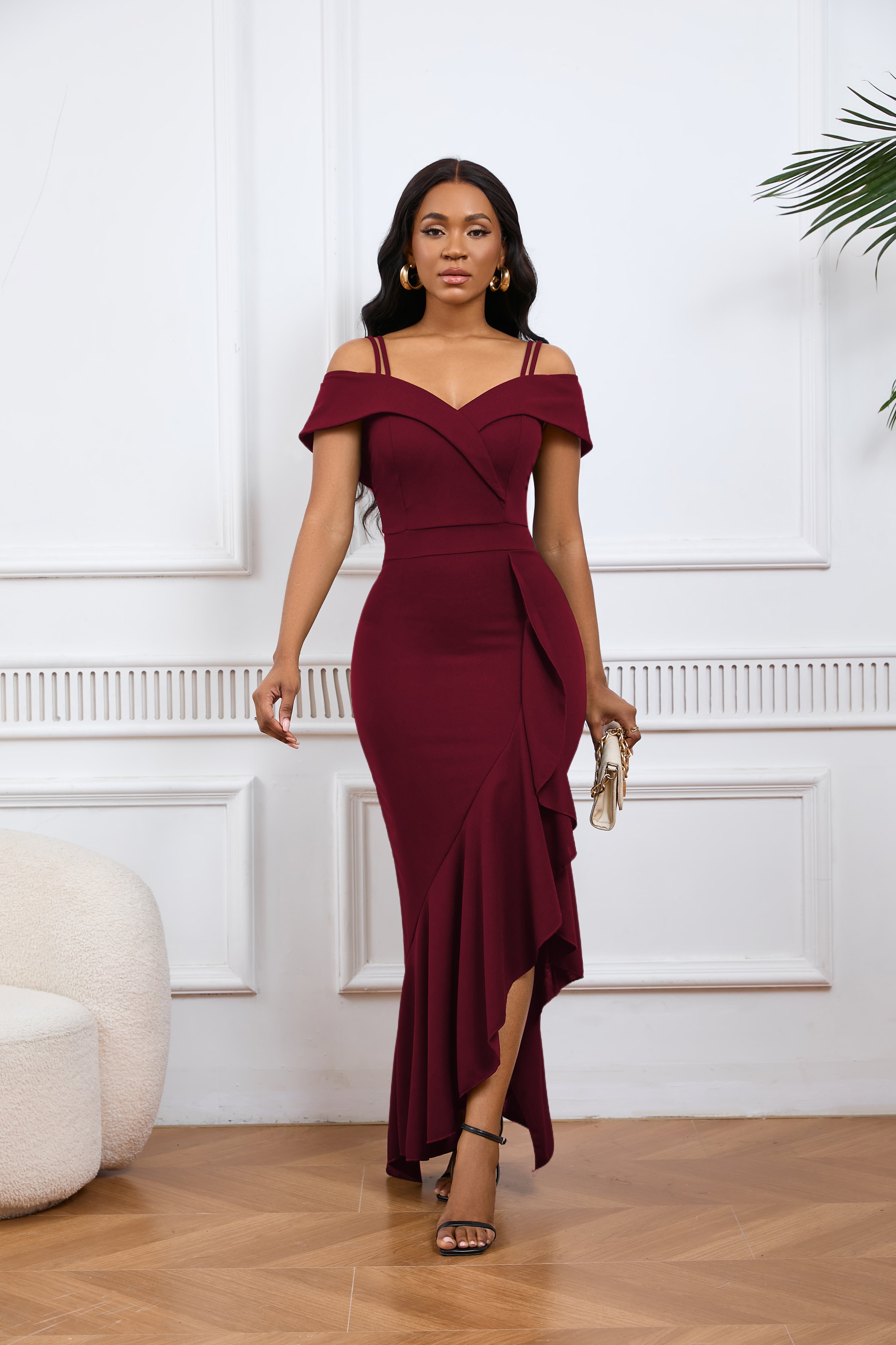 Sexy Fashion Solid Color Strapless Gown 5