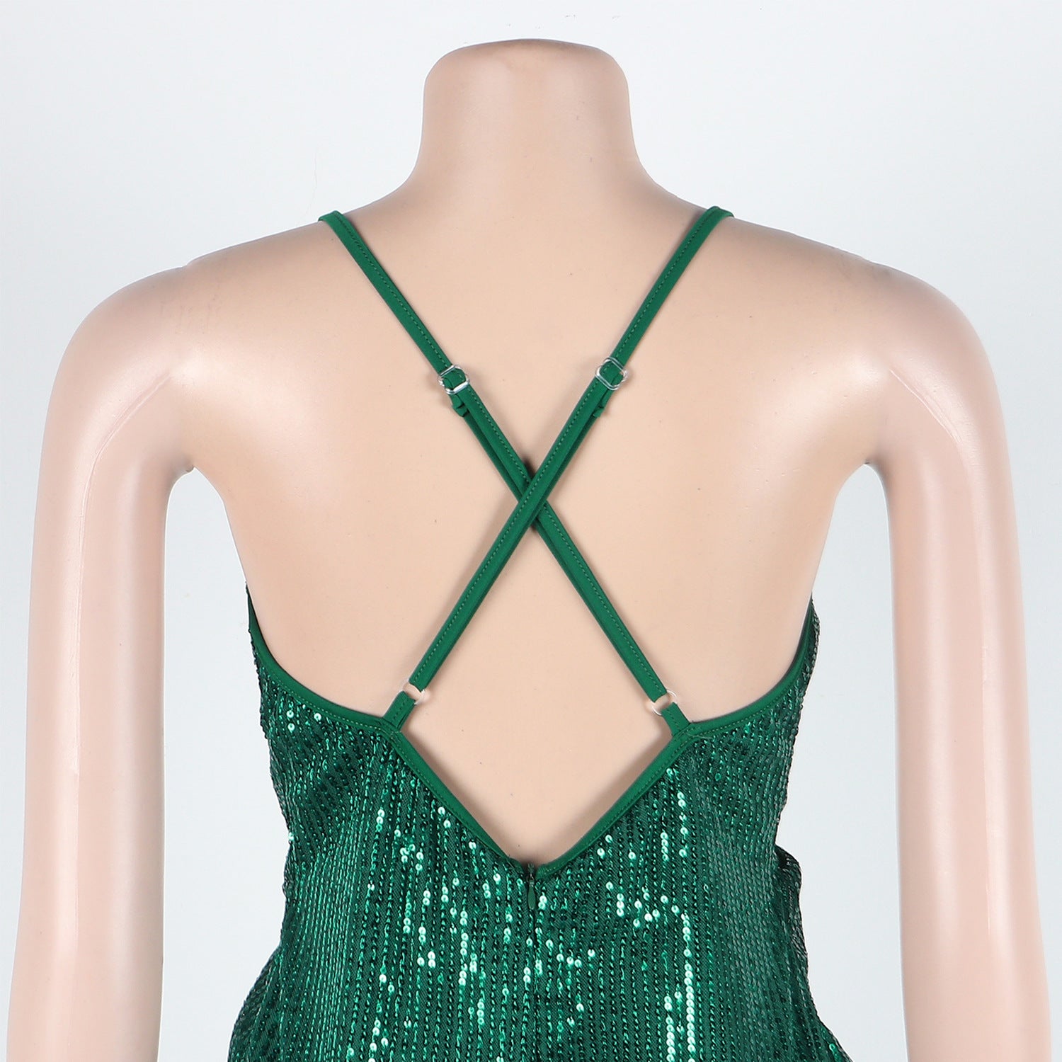 Sexy sequin strap slit dress nightclub dress 18