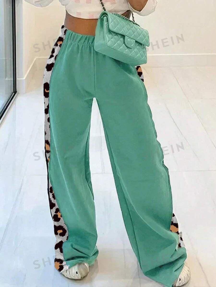 Women Fall/Winter Printed Patchwork Casual Sport Pant 3