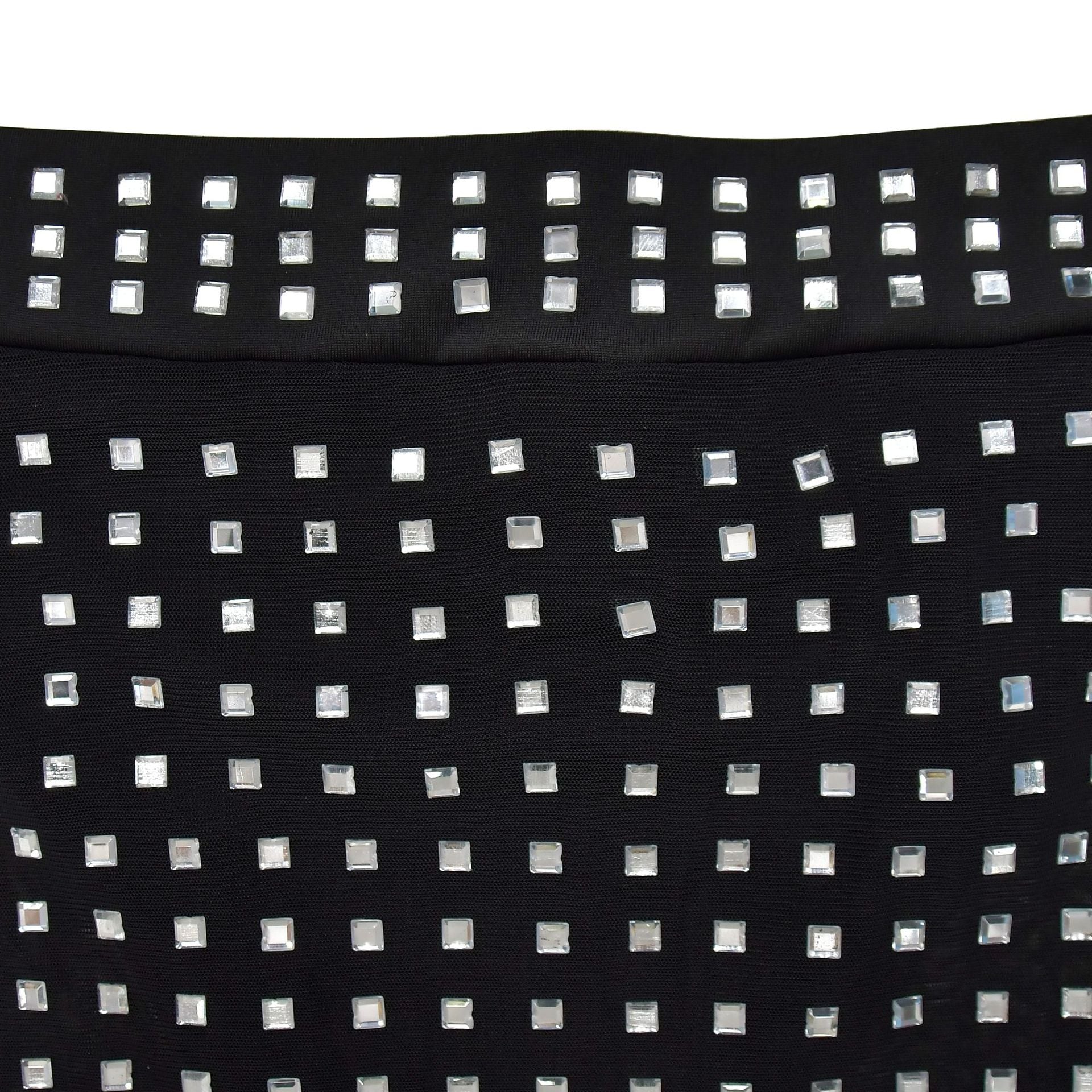 Women Solid Beaded Mesh Top and Pants Two-piece Set 21