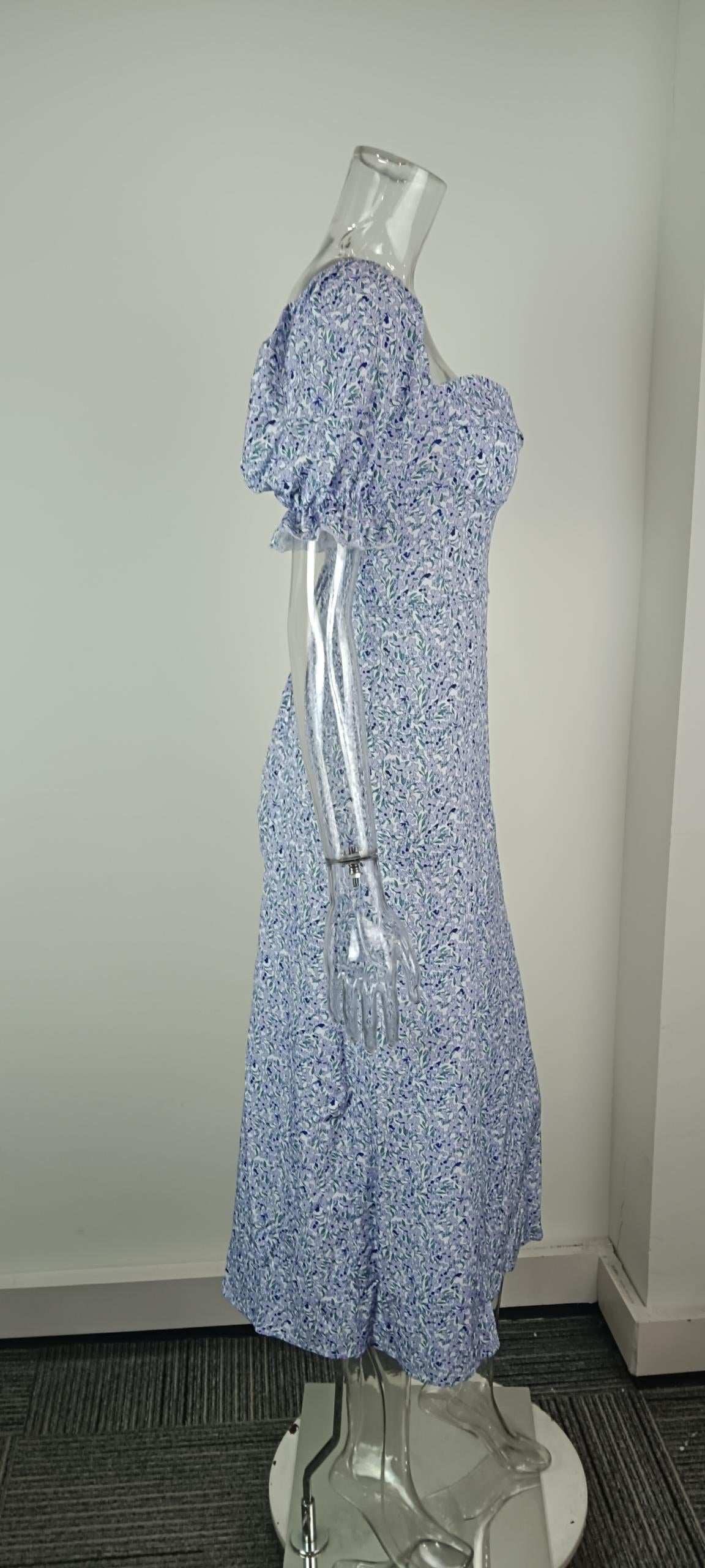 Women Summer Elegant Floral Off-Shoulder Dress 9