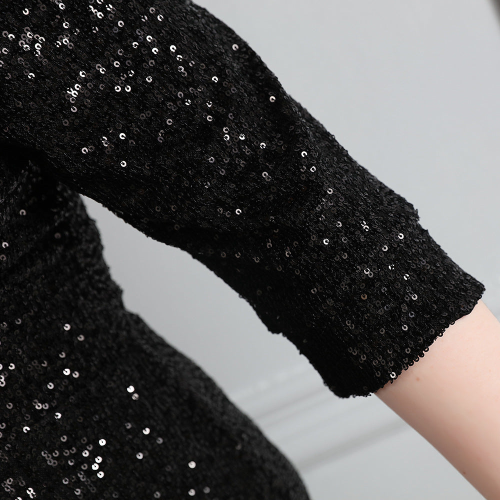 Spring and Summer Long Sequin Plus-Size Formal Party Evening Dress 18