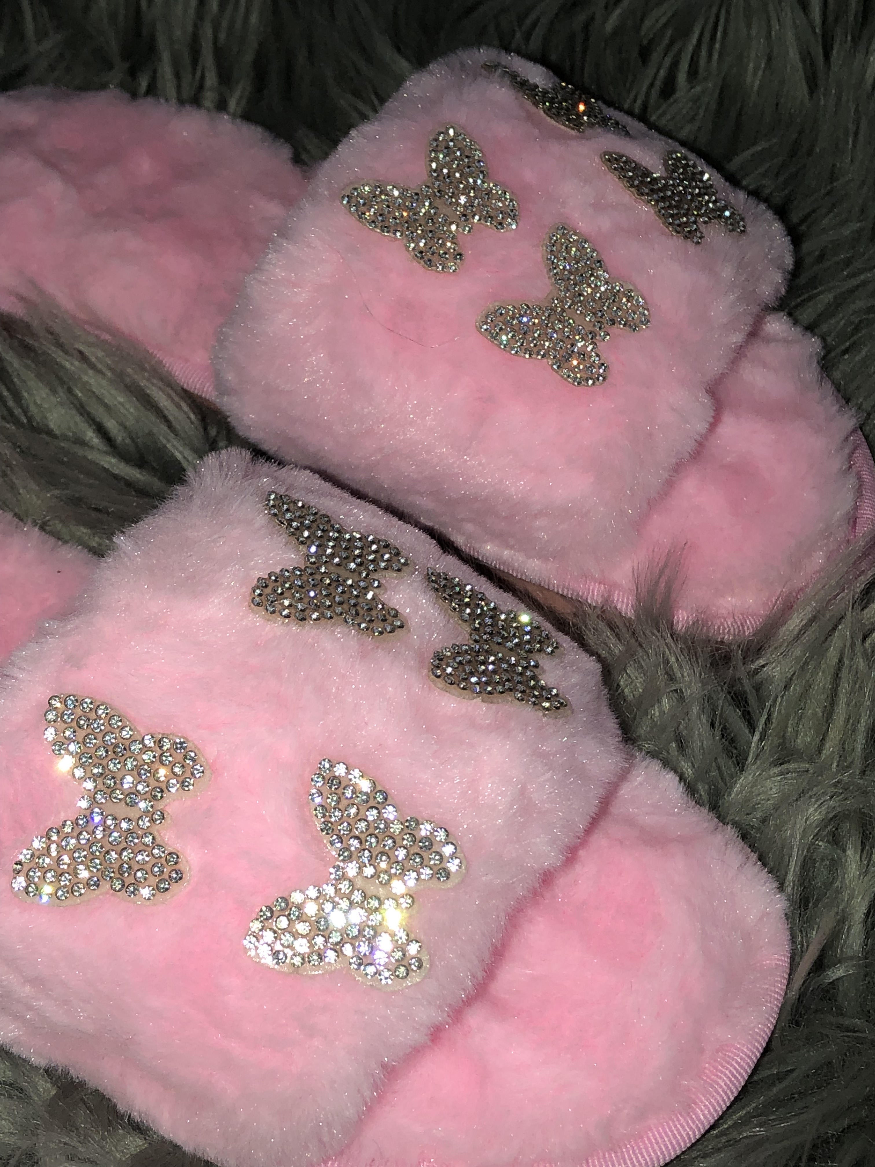 Women flat warm fur slides 18