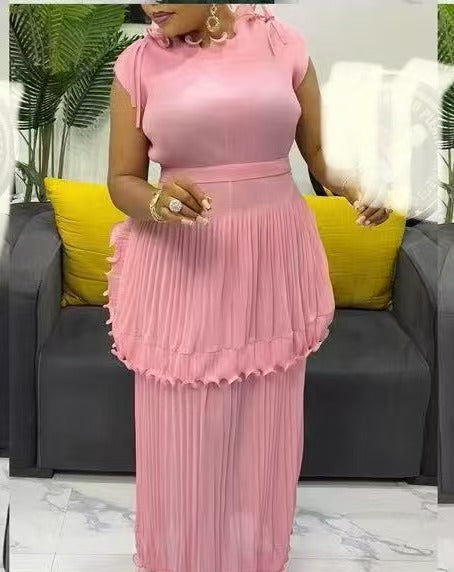 Plus Size Women's Fashion Elegant Chic Ruffle Summer Maxi Dress African Style 8