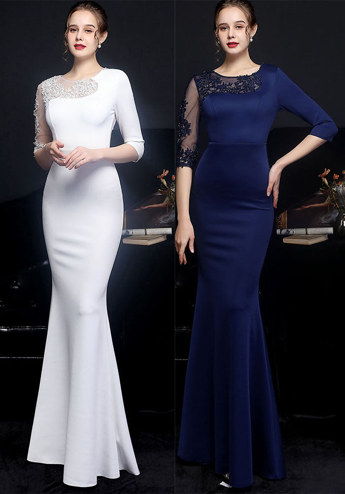 Summer Half Sleeve Mermaid Evening Dress