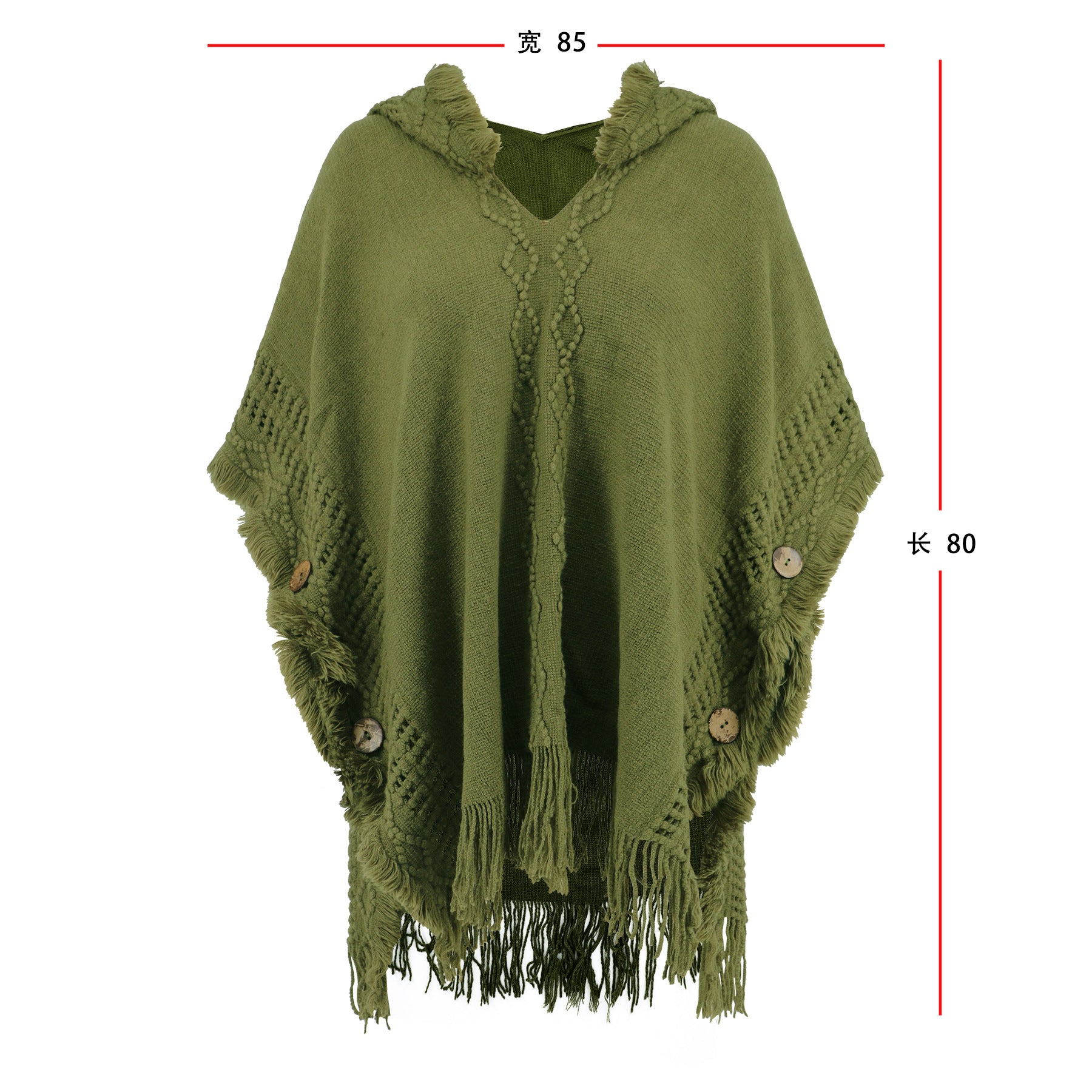 Women Casual Loose v-tie hat vest cloak sweater jacket 18