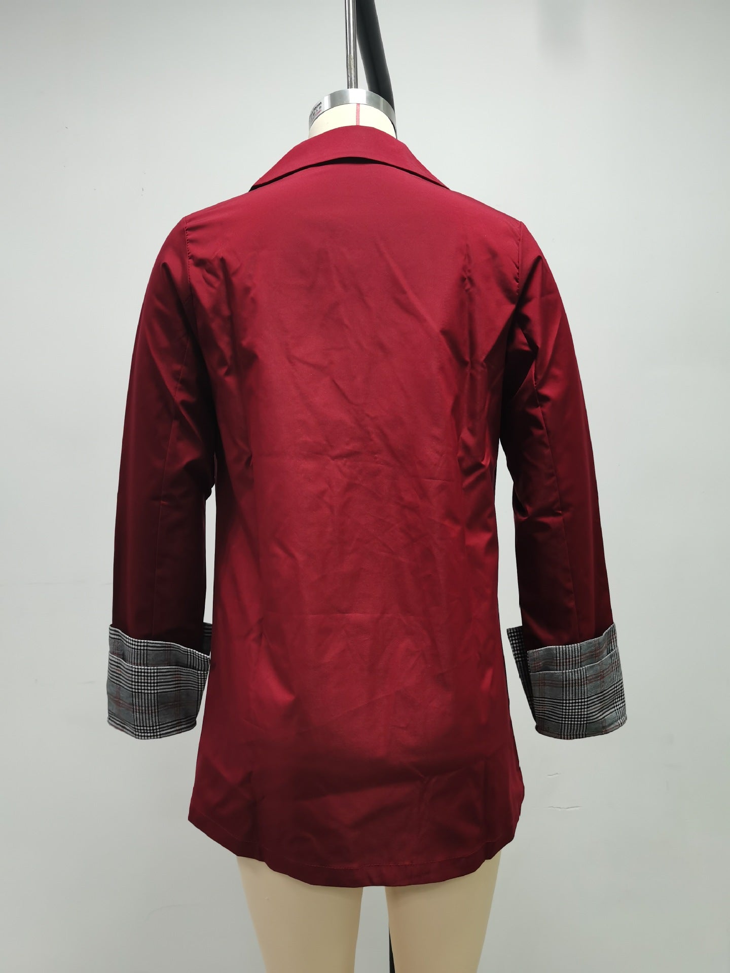 Autumn And Winter Women's Solid Color Turndown Collar Button Slim Chic Blazer 14