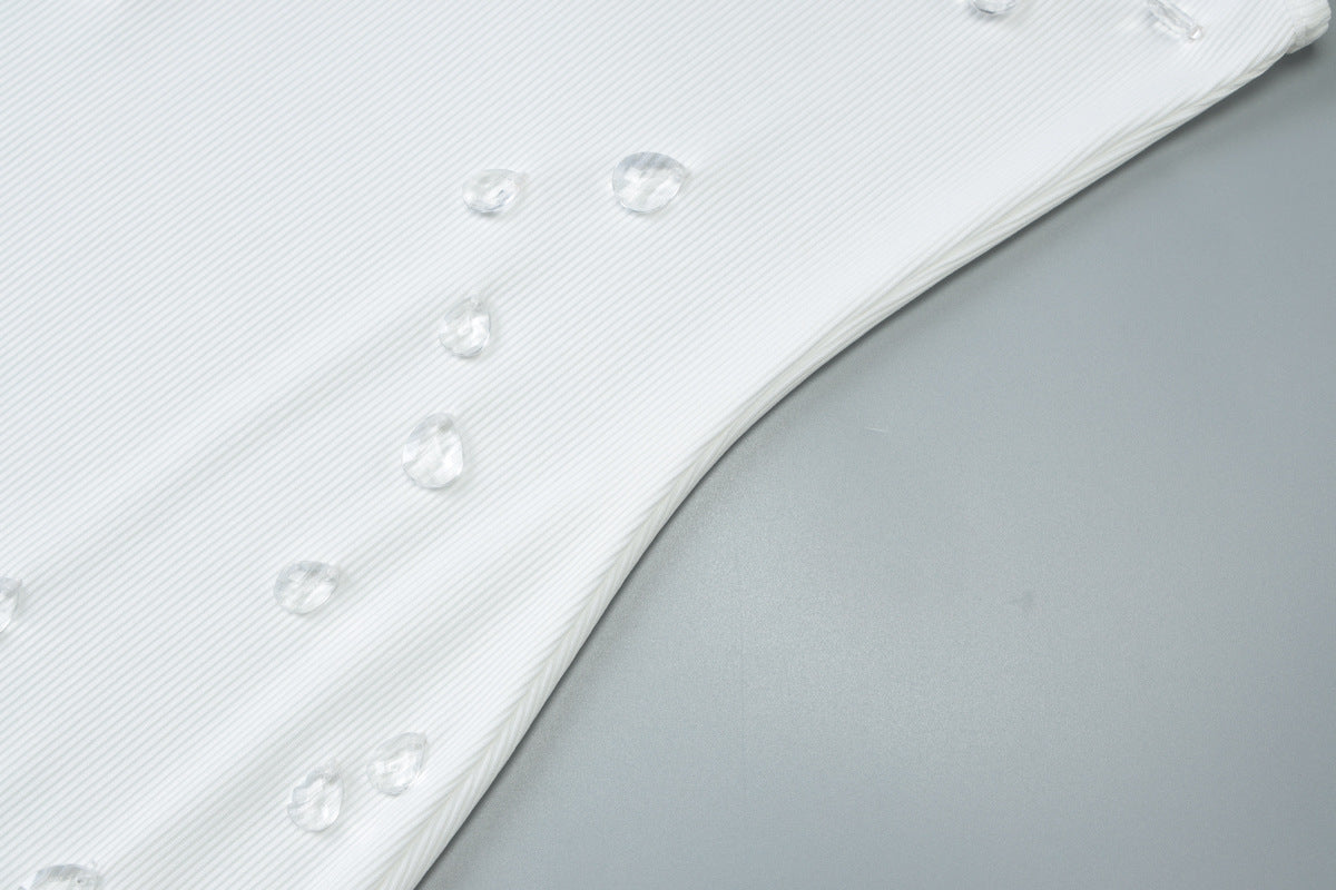 Women's summer fashion Style slim Slim Fit Beaded Sleeveless Bodycon Dress 16