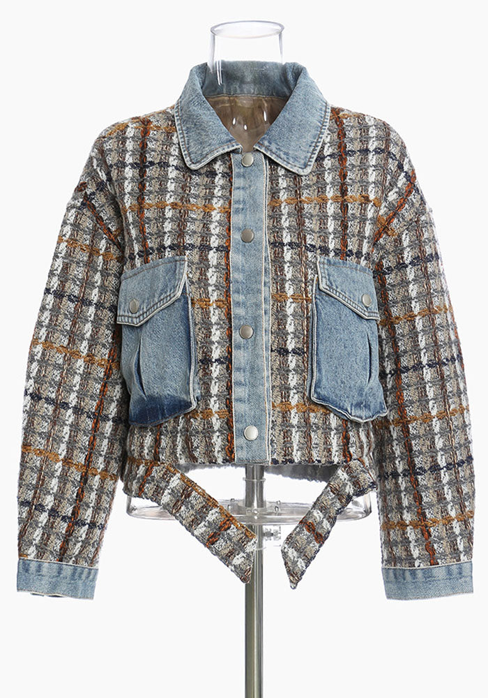 Autumn Retro Denim Patchwork Fashion Jacket