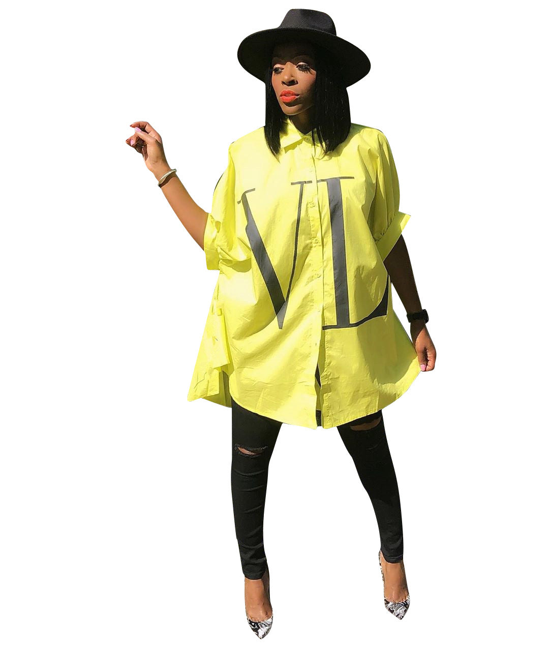 Women's Spring Summer Fashion Style Letter Print Shirt 5