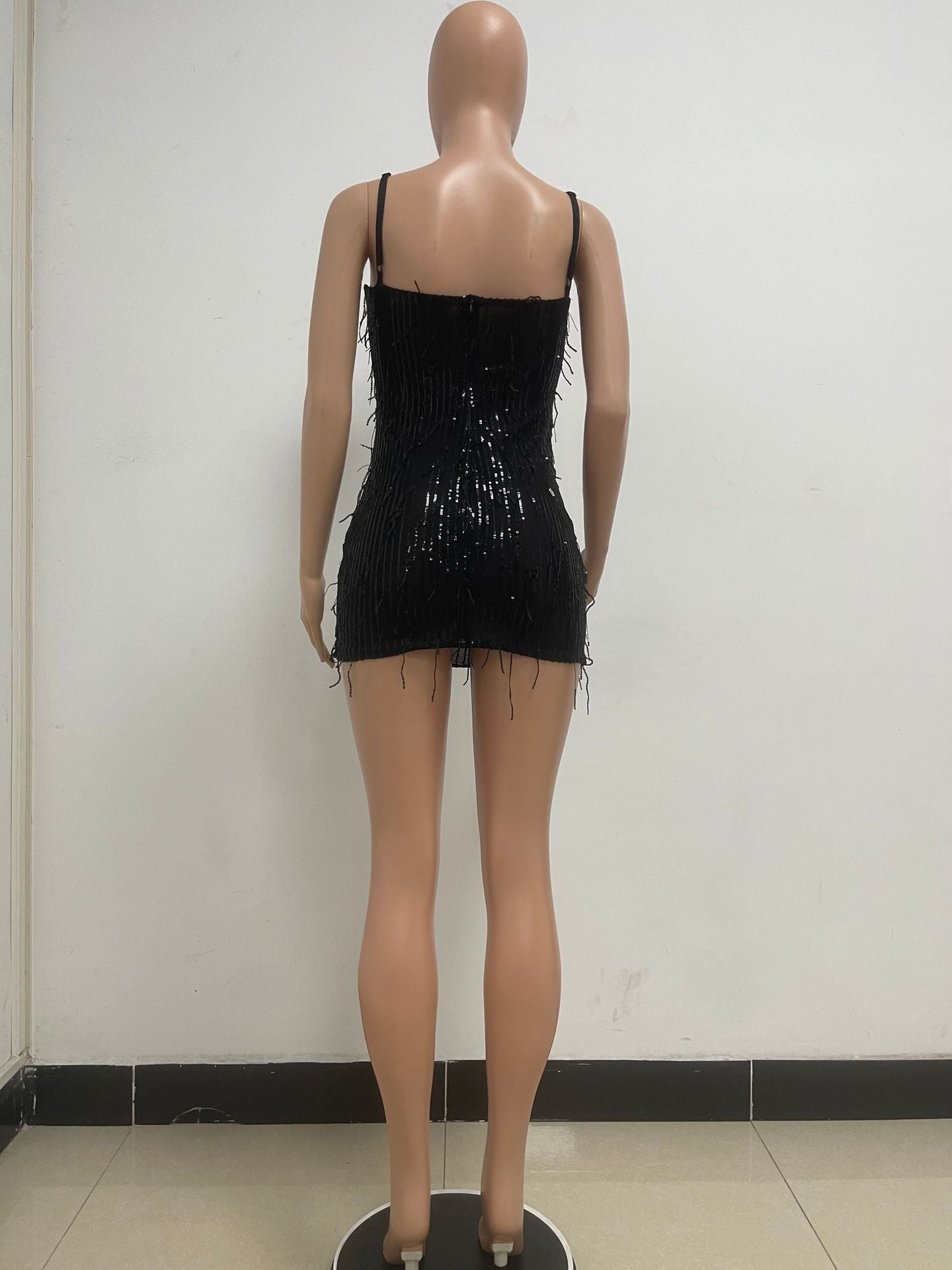 Women's Deep V Sleeveless Sequined Bodycon Dress 43