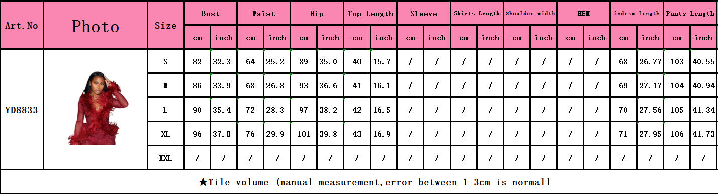 Women Sexy Mesh Feather Tassel Top and Pants Two-Piece Set 3