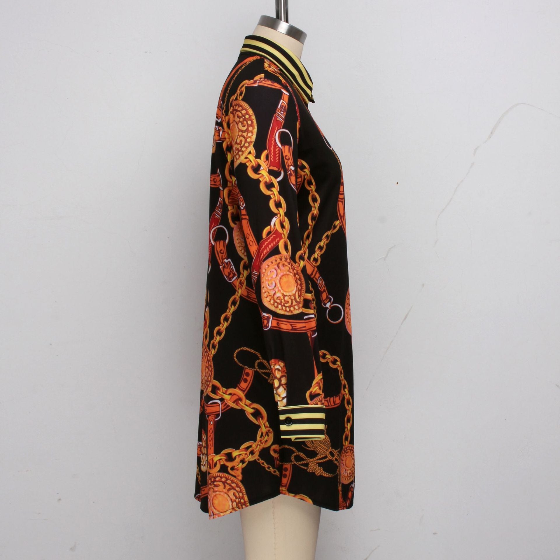 Fashionable Print Casual Women's Shirt Dress 21