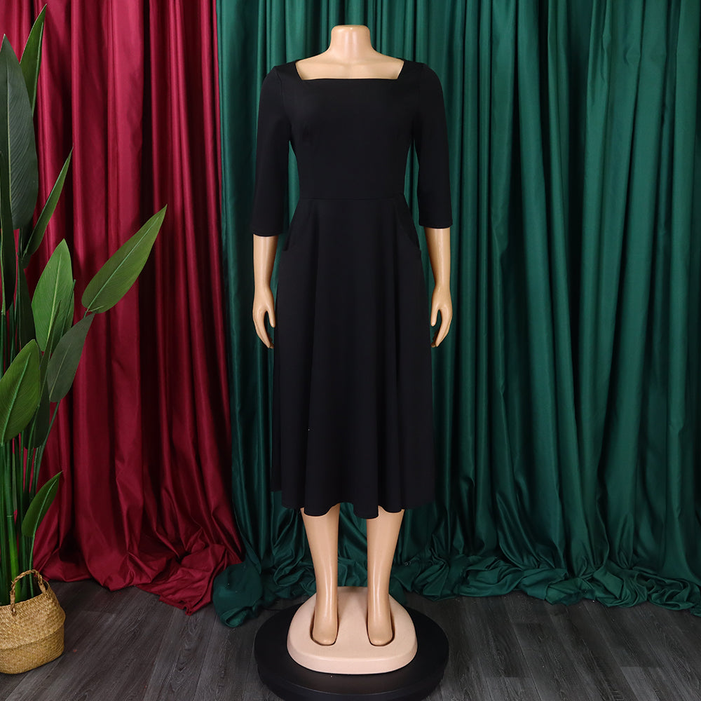 Women Autumn and Winter Pocket African Dress 13