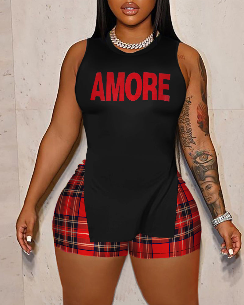 Women'S Sleeveless Print Top + Shorts Two Piece Set 7