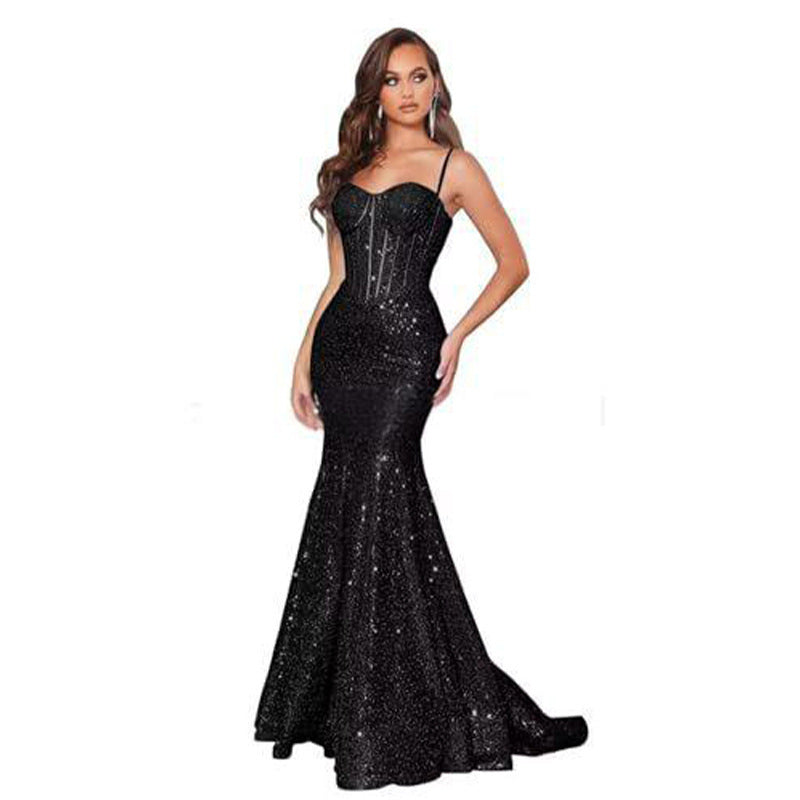 Women Solid Strapless Formal Party Fishtail Evening Dress（Processing time need 3-6 days） 7