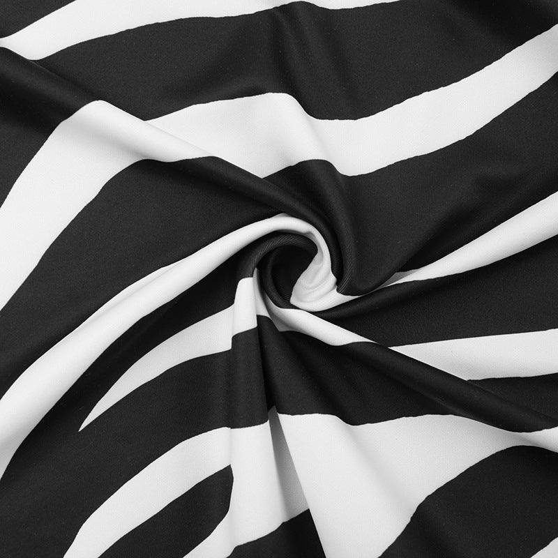 Women Sexy Backless Animal Print Long-Sleeved Bodycon Dress 18