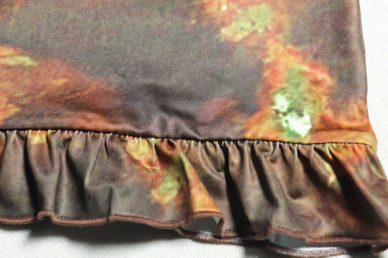 Fashion Printed Retro Long Sleeve Round Neck Hollow Lace-Up Bodycon Women's Dress 11